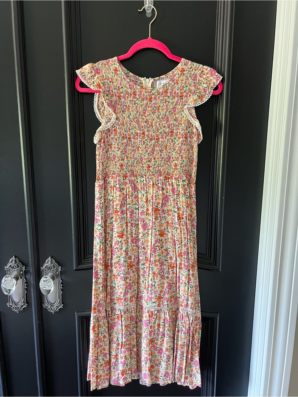 EUC Lost + Wander Floral Pink Smocked Dress | S